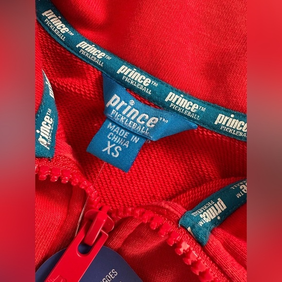 NWT Prince Pickleball Women's French Terry 1/4 Zip Pullover Power Red XS - Picture 7 of 13